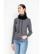 Pull col roulé classique loup