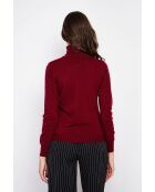Pull col roulé classique bordeaux