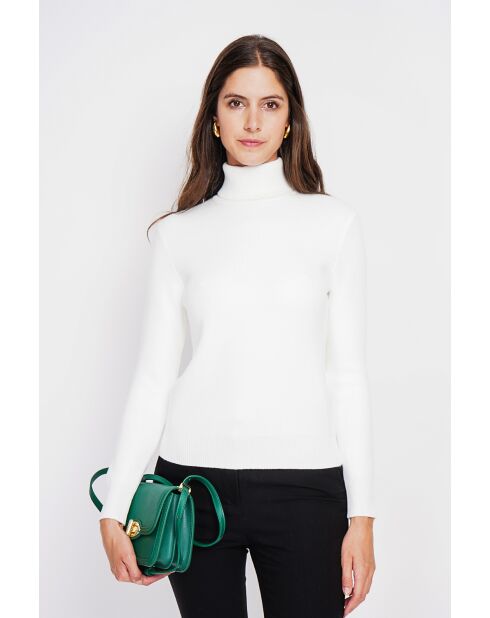 Pull col roulé fourré naturel
