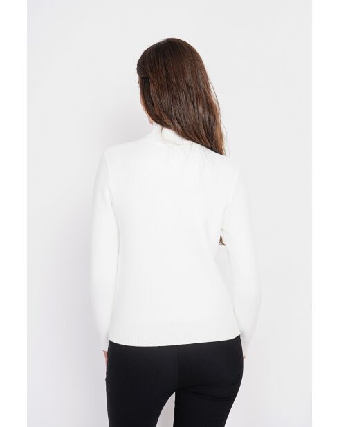 Pull col roulé fourré naturel