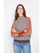 Pull col montant café