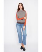 Pull col montant café