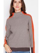 Pull col montant café