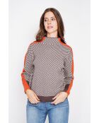 Pull col montant café