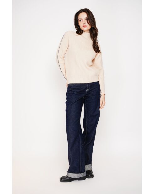 Pull col montant crème