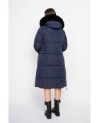 Doudoune longue bleu nuit