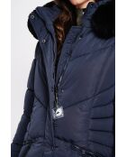 Doudoune longue bleu nuit