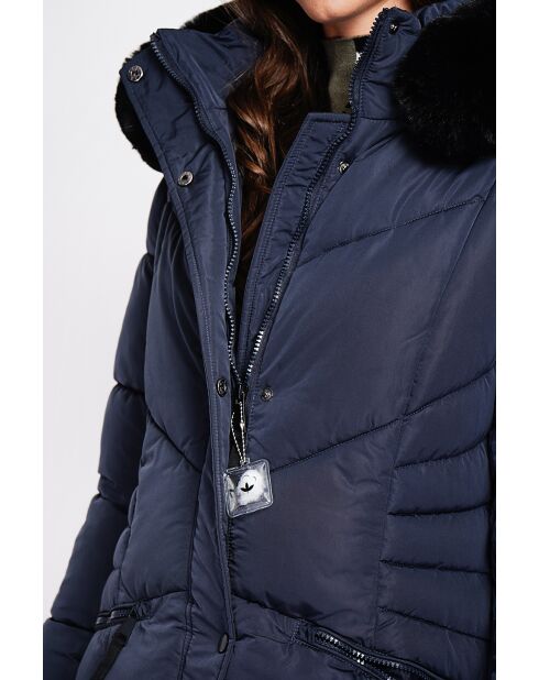 Doudoune longue bleu nuit