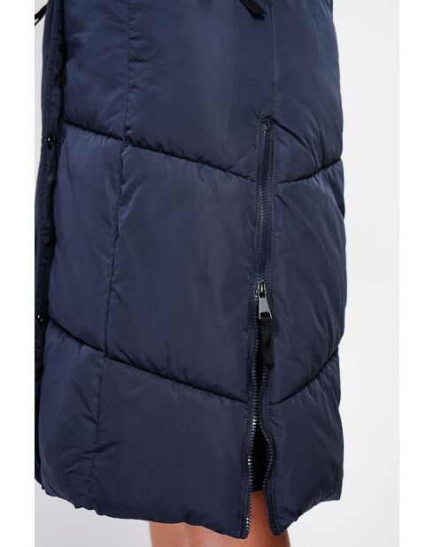 Doudoune longue bleu nuit