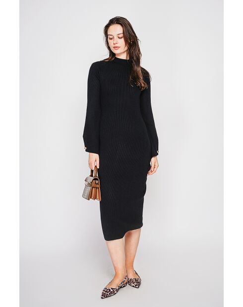 Robe col montant noire