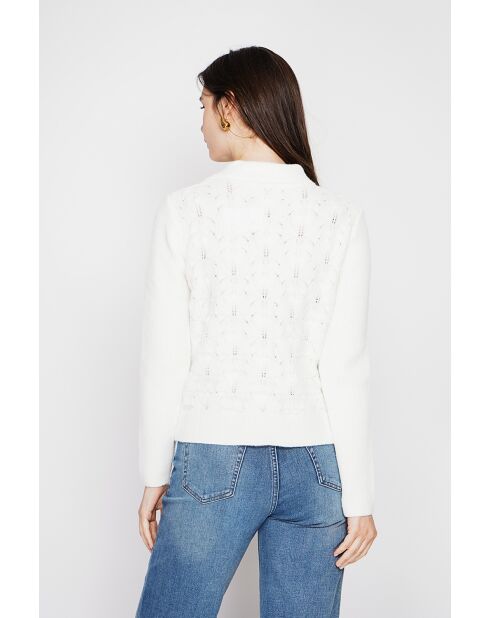 Pull col roulé croisé naturel