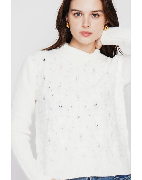 Pull col roulé croisé naturel