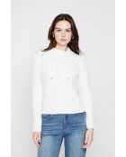 Pull col roulé croisé naturel