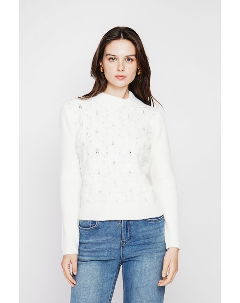 Pull col roulé croisé naturel