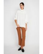 Pull poncho col roulé naturel