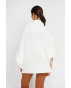 Pull poncho col roulé naturel