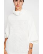 Pull poncho col roulé naturel