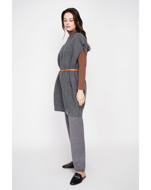 Robe poncho col rond loup