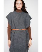 Robe poncho col rond loup