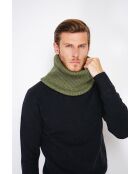 Khakifarbenes Halsband aus gerippter Kaschmirmischung