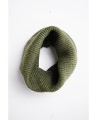 Khakifarbenes Halsband aus gerippter Kaschmirmischung