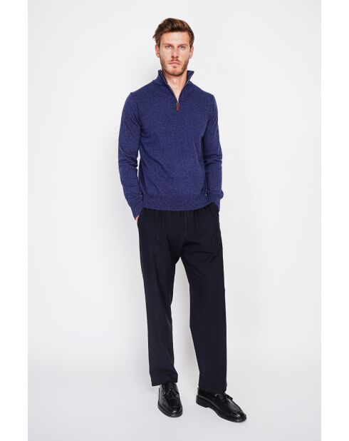 Pull col camionneur bleu nuit