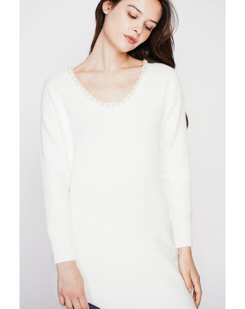 Robe col perle naturel