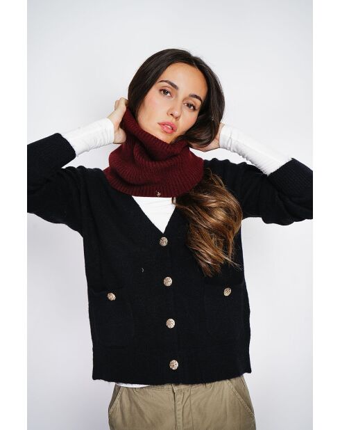 Girocollo bordeaux in misto cashmere a 7 fili