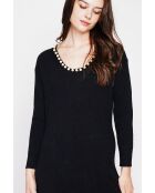 Robe col perle noir