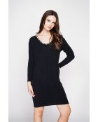 Robe col perle noir