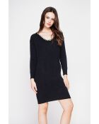 Robe col perle noir