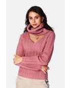 Girocollo in palissandro misto cashmere a 4 strati