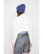 Poncho court col roulé naturel