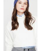 Poncho court col roulé naturel