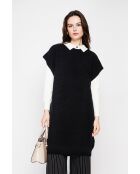 Robe poncho col rond noire