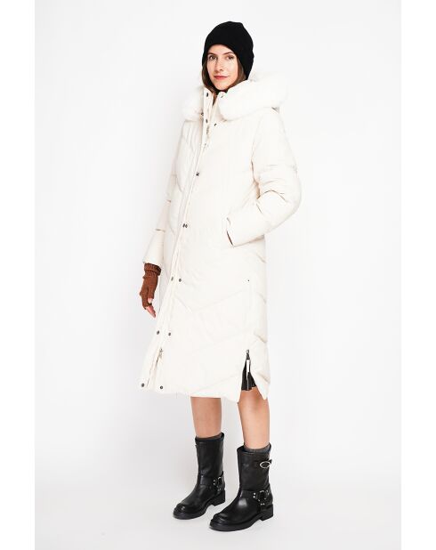 Doudoune longue crème