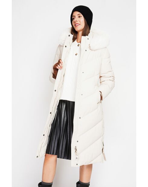 Doudoune longue crème