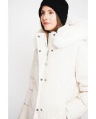 Doudoune longue crème