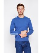 Pull col rond bleu jean