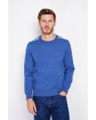 Pull col rond bleu jean