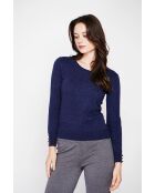 Pull col rond classique bleu nuit
