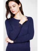 Pull col rond classique bleu nuit