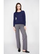 Pull col rond classique bleu nuit