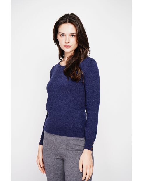 Pull col rond classique bleu nuit