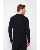 Pull polo demi zippé noir