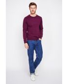 Pull col rond bordeaux