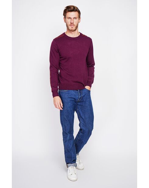 Pull col rond bordeaux