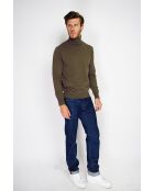 Pull col roulé kaki