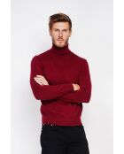 Pull col roule bordeaux