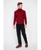 Pull col roule bordeaux